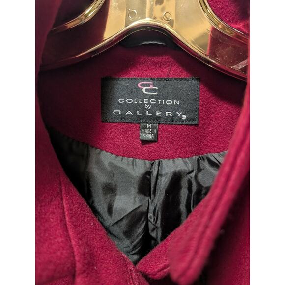 COLLECTION BY GALLERY Red Women's M Lined Peacoat Coat Jacket 100% Wool - Picture 6 of 10